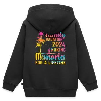 Familienurlaub Erinnerungen Schaffen - Kinder Premium Organic Zip Hoodie - Schwarz - Hinten - AI Model Kid Male (0cm)