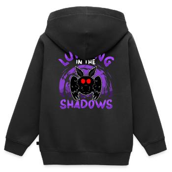 Mothman Crypttide Cryptozoology - Kids Premium Organic Zip-up Hoodie - black - Back - AI Model Kid Male (0cm)