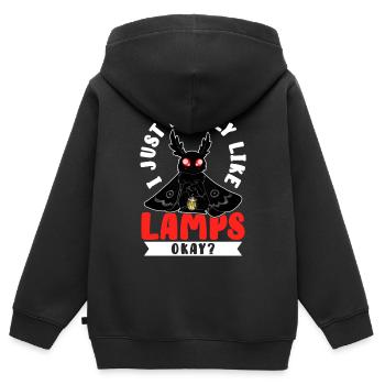 Mothman Kryptide Kryptozoologie - Kinder Premium Organic Zip Hoodie - Schwarz - Hinten - AI Model Kid Male (0cm)