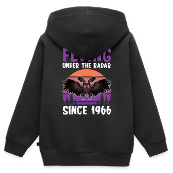 Mothman Kryptide Kryptozoologie - Kinder Premium Organic Zip Hoodie - Schwarz - Hinten - AI Model Kid Male (0cm)