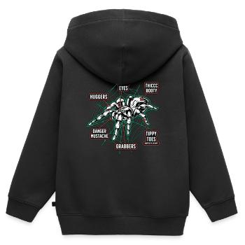 Tarantulas Teeny Eyes Thicc Booty Huggers Spider - Kinder Premium Organic Zip Hoodie - Schwarz - Hinten - AI Model Kid Male (0cm)