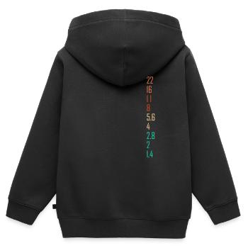 Fotografie Geschenk für Fotograf Blende Kamera - Kinder Premium Organic Zip Hoodie - Schwarz - Hinten - AI Model Kid Male (0cm)