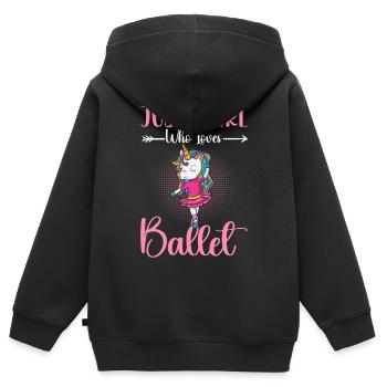 Ballerina - Kinder Premium Organic Zip Hoodie - Schwarz - Hinten - AI Model Kid Male (0cm)