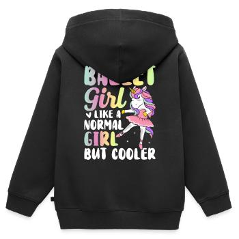 Ballerina - Kinder Premium Organic Zip Hoodie - Schwarz - Hinten - AI Model Kid Male (0cm)