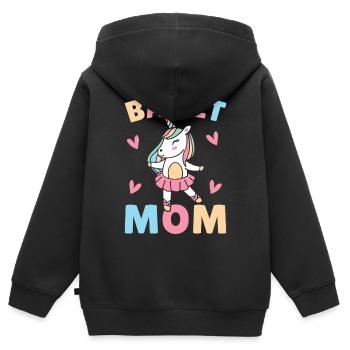 Ballerina - Kinder Premium Organic Zip Hoodie - Schwarz - Hinten - AI Model Kid Male (0cm)