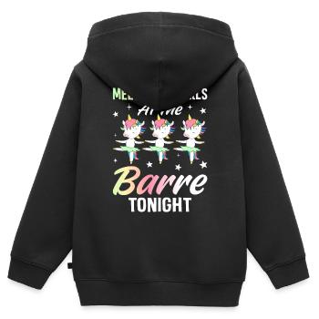 Exercice Entraînement - Sweat Premium à capuche zippé enfant bio - noir - Dos - AI Model Kid Male (0cm)