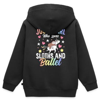 Ballerina - Kinder Premium Organic Zip Hoodie - Schwarz - Hinten - AI Model Kid Male (0cm)