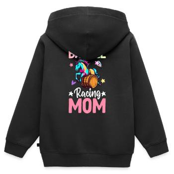 Barrel Racer Riding - Kids Premium Organic Zip-up Hoodie - black - Back - AI Model Kid Male (0cm)