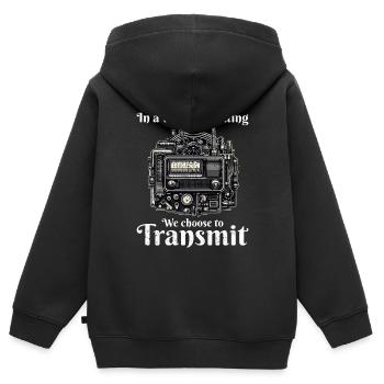Vintage-Amateurfunker Lustig - Kinder Premium Organic Zip Hoodie - Schwarz - Hinten - AI Model Kid Male (0cm)