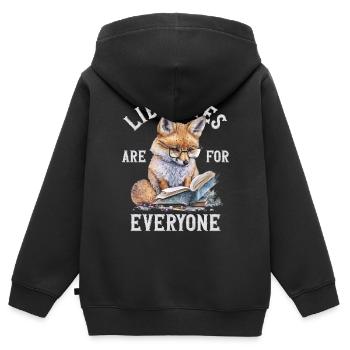 Bibliotheken Sind Für Alle Da Bibliothekar - Kinder Premium Organic Zip Hoodie - Schwarz - Hinten - AI Model Kid Male (0cm)