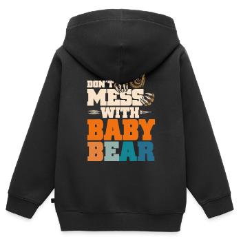 Ne plaisantez pas avec Bébé ours - Sweat Premium à capuche zippé enfant bio - noir - Dos - AI Model Kid Male (0cm)