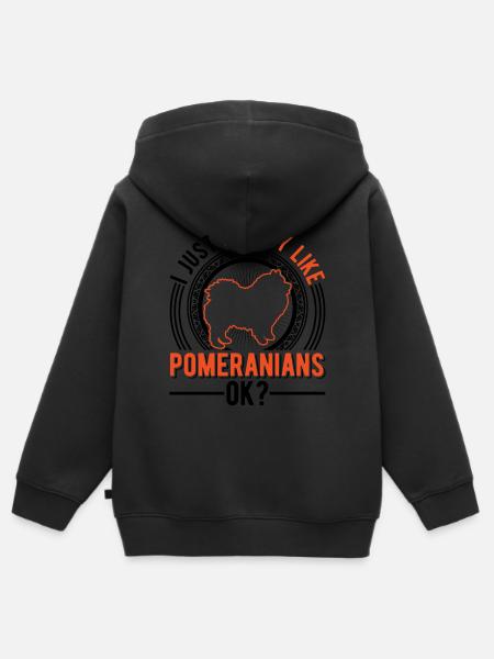 Ich mag einfach Zwergspitz Pomeranian - Kinder Premium Organic Zip Hoodie - 