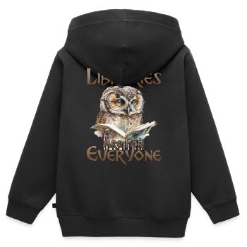Bibliotheken Sind Für Alle Da Bibliothekar - Kinder Premium Organic Zip Hoodie - Schwarz - Hinten - AI Model Kid Male (0cm)