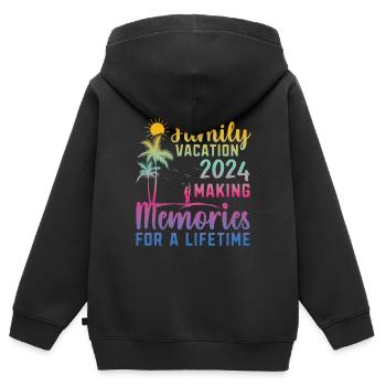 Familienurlaub Erinnerungen Schaffen - Kinder Premium Organic Zip Hoodie - Schwarz - Hinten - AI Model Kid Male (0cm)