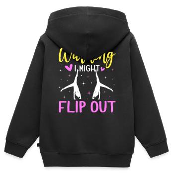Gymnastique de la roue de charrette Cheerleading - Sweat Premium à capuche zippé enfant bio - noir - Dos - AI Model Kid Male (0cm)