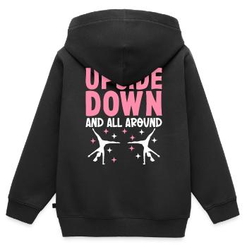 Gymnastique de la roue de charrette Cheerleading - Sweat Premium à capuche zippé enfant bio - noir - Dos - AI Model Kid Male (0cm)