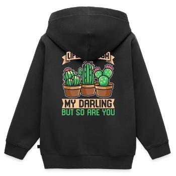 La vie succulente est dure ma chérie mais tellement de cactus - Sweat Premium à capuche zippé enfant bio - noir - Dos - AI Model Kid Male (0cm)