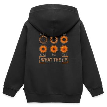 Fotografie Geschenk für Fotograf Blende Kamera - Kinder Premium Organic Zip Hoodie - Schwarz - Hinten - AI Model Kid Male (0cm)