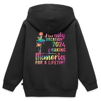 Familienurlaub Erinnerungen Schaffen - Kinder Premium Organic Zip Hoodie - Schwarz - Hinten - AI Model Kid Male (0cm)