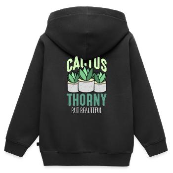 Succulent Life Is Like A Cactus Thorny Plant Lover - Kids Premium Organic Zip-up Hoodie - black - Back - AI Model Kid Male (0cm)