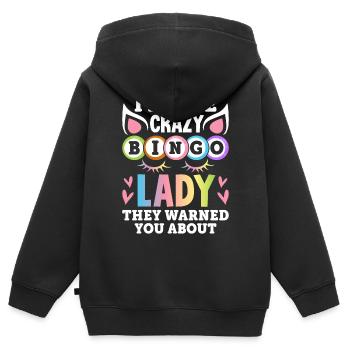 Bingo-Kartenspiel - Kinder Premium Organic Zip Hoodie - Schwarz - Hinten - AI Model Kid Male (0cm)