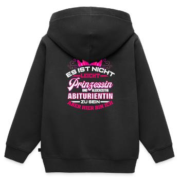 Abiturientin Abschluss Geschenk Abitur für - Kinder Premium Organic Zip Hoodie - Schwarz - Hinten - AI Model Kid Male (0cm)