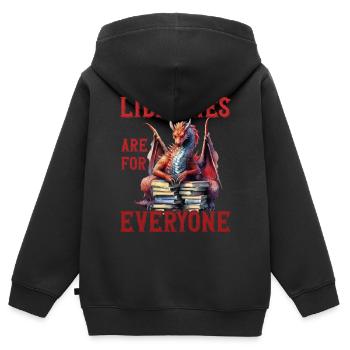 Bibliotheken Sind Für Alle Da Bibliothekar - Kinder Premium Organic Zip Hoodie - Schwarz - Hinten - AI Model Kid Male (0cm)