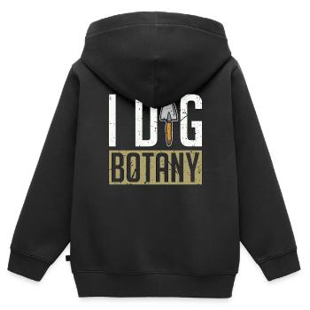 Botanique I Dig Botanique Jardin botanique Plantes d’intérieur - Sweat Premium à capuche zippé enfant bio - noir - Dos - AI Model Kid Male (0cm)