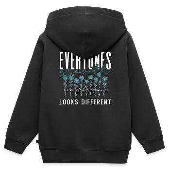 Botanique La croissance de chacun a l’air différente botanique - Sweat Premium à capuche zippé enfant bio - noir - Dos - AI Model Kid Male (0cm)