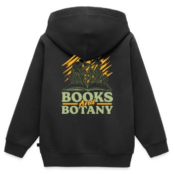 Livres et botanique Le jardin botanique aime planter - Sweat Premium à capuche zippé enfant bio - noir - Dos - AI Model Kid Male (0cm)