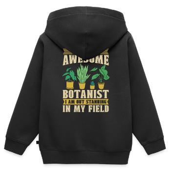 Botanique Je suis un botaniste génial jardin botanique - Sweat Premium à capuche zippé enfant bio - noir - Dos - AI Model Kid Male (0cm)