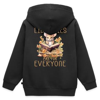 Bibliotheken Sind Für Alle Da Bibliothekar - Kinder Premium Organic Zip Hoodie - Schwarz - Hinten - AI Model Kid Male (0cm)
