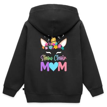 Chant choral Chanteur de chorale - Sweat Premium à capuche zippé enfant bio - noir - Dos - AI Model Kid Male (0cm)