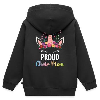 Chant choral Chanteur de chorale - Sweat Premium à capuche zippé enfant bio - noir - Dos - AI Model Kid Male (0cm)