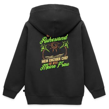 Ruhestand Lustig für Rentner Ehemann Opa Abschied - Kinder Premium Organic Zip Hoodie - Schwarz - Hinten - AI Model Kid Male (0cm)