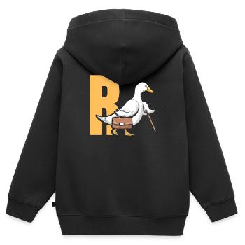 Rente R Ente Rentner Lustiges Geschenk Ruhestand - Kinder Premium Organic Zip Hoodie - Schwarz - Hinten - AI Model Kid Male (0cm)