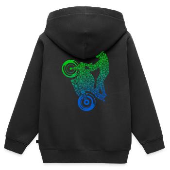 Rennmotorrad Motorrad Fahrer Jungen Rennmaschine - Kinder Premium Organic Zip Hoodie - Schwarz - Hinten - AI Model Kid Male (0cm)