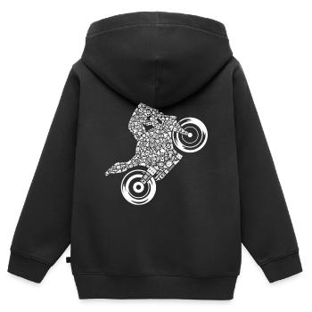 Rennmaschine Motorrad Fahrer Herren Rennmotorrad - Kinder Premium Organic Zip Hoodie - Schwarz - Hinten - AI Model Kid Male (0cm)