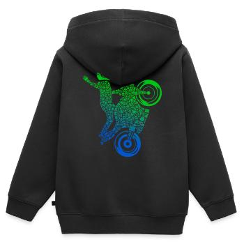 Supersportler Motorrad Fahrer Jungen Rennmaschine - Kinder Premium Organic Zip Hoodie - Schwarz - Hinten - AI Model Kid Male (0cm)