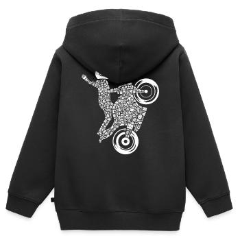 Supersportler Motorrad Fahrer Herren Rennmaschine - Kinder Premium Organic Zip Hoodie - Schwarz - Hinten - AI Model Kid Male (0cm)