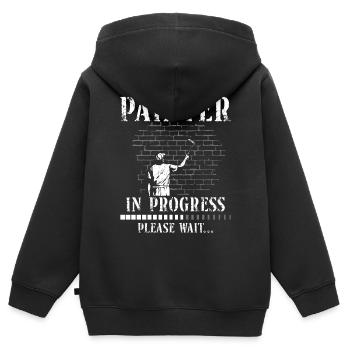 House Painter Decorator Painter In - Kinder Premium Organic Zip Hoodie - Schwarz - Hinten - AI Model Kid Male (0cm)