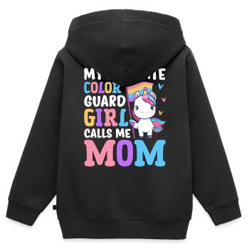 Weibliche Fahnenwache - Kinder Premium Organic Zip Hoodie - Schwarz - Hinten - AI Model Kid Male (0cm)
