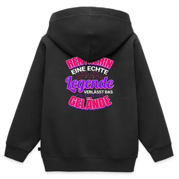Rentnerin Geschenk für Legende Rente Ruhestand - Kinder Premium Organic Zip Hoodie - Schwarz - Hinten - AI Model Kid Male (0cm)