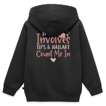 When it comes to tips nail art - Kids Premium Organic Zip-up Hoodie - black - Back - AI Model Kid Male (0cm)