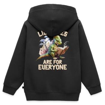 Bibliotheken Sind Für Alle Da Bibliothekar - Kinder Premium Organic Zip Hoodie - Schwarz - Hinten - AI Model Kid Male (0cm)
