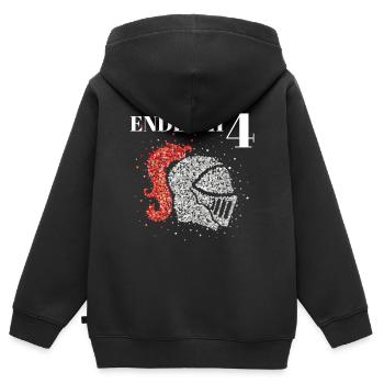 Endlich 4 Vier Ritter Ritterhelm Kostümersatz - Kinder Premium Organic Zip Hoodie - Schwarz - Hinten - AI Model Kid Male (0cm)