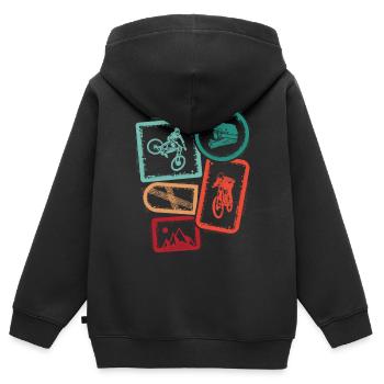 VTT VTT Downhill VTT Homme - Sweat Premium à capuche zippé enfant bio - noir - Dos - AI Model Kid Male (0cm)
