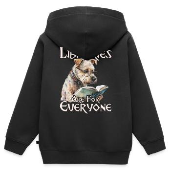 Bibliotheken Sind Für Alle Da Bibliothekar - Kinder Premium Organic Zip Hoodie - Schwarz - Hinten - AI Model Kid Male (0cm)