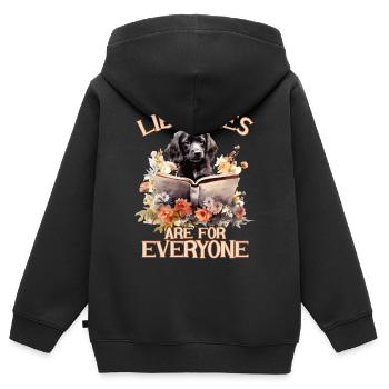Bibliotheken Sind Für Alle Da Bibliothekar - Kinder Premium Organic Zip Hoodie - Schwarz - Hinten - AI Model Kid Male (0cm)