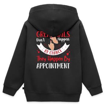 Les beaux ongles ne sont pas le fruit du hasard - Sweat Premium à capuche zippé enfant bio - noir - Dos - AI Model Kid Male (0cm)